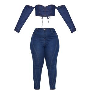 Mid Wash Seam Bandeau + Pant Set